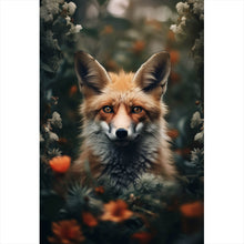 Lade das Bild in den Galerie-Viewer, Leinwandbild Fuchs im Wald Digital Art Hochformat