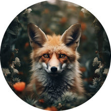 Lade das Bild in den Galerie-Viewer, Aluminiumbild gebürstet Fuchs im Wald Digital Art Kreis