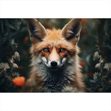 Lade das Bild in den Galerie-Viewer, Aluminiumbild gebürstet Fuchs im Wald Digital Art Querformat