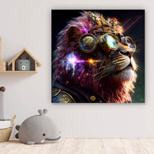 Lade das Bild in den Galerie-Viewer, Leinwandbild Galaktischer Fantasie Löwe Quadrat