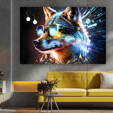 Lade das Bild in den Galerie-Viewer, Acrylglasbild Galaktischer Fantasie Wolf Querformat