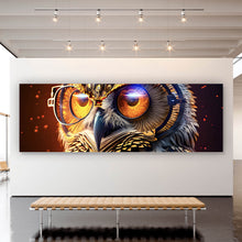 Lade das Bild in den Galerie-Viewer, Leinwandbild Galaktische Eule Digital Art Panorama