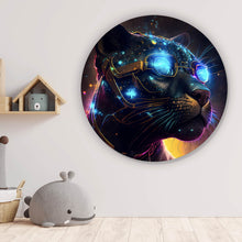 Lade das Bild in den Galerie-Viewer, Aluminiumbild gebürstet Galaktischer Black Panther Kreis