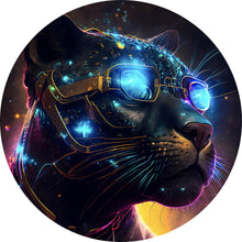 Lade das Bild in den Galerie-Viewer, Aluminiumbild gebürstet Galaktischer Black Panther Kreis
