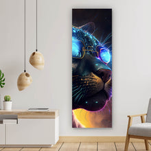 Lade das Bild in den Galerie-Viewer, Aluminiumbild gebürstet Galaktischer Black Panther Panorama Hoch