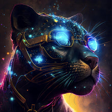 Lade das Bild in den Galerie-Viewer, Acrylglasbild Galaktischer Black Panther Quadrat