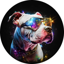 Lade das Bild in den Galerie-Viewer, Aluminiumbild gebürstet Galaktischer Fantasie Hund Kreis