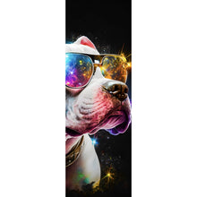 Lade das Bild in den Galerie-Viewer, Aluminiumbild gebürstet Galaktischer Fantasie Hund Panorama Hoch