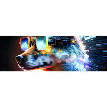 Lade das Bild in den Galerie-Viewer, Acrylglasbild Galaktischer Fantasie Wolf Panorama