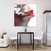 Lade das Bild in den Galerie-Viewer, Poster Gebirge in Silhouette einer Frau Quadrat