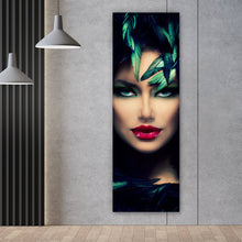 Lade das Bild in den Galerie-Viewer, Acrylglasbild Geheimnisvolle Frau Panorama Hoch