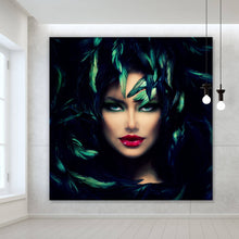 Lade das Bild in den Galerie-Viewer, Acrylglasbild Geheimnisvolle Frau Quadrat