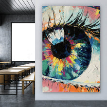 Lade das Bild in den Galerie-Viewer, Aluminiumbild Gemälde Abstraktes Auge Hochformat