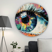 Lade das Bild in den Galerie-Viewer, Aluminiumbild Gemälde Abstraktes Auge Kreis