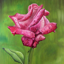 Lade das Bild in den Galerie-Viewer, Leinwandbild Gemälde einer Rose Quadrat