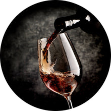 Lade das Bild in den Galerie-Viewer, Aluminiumbild gebürstet Genussvoller Rotwein Kreis