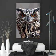 Lade das Bild in den Galerie-Viewer, Acrylglasbild Geometrische Eule Hochformat