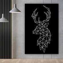 Lade das Bild in den Galerie-Viewer, Spannrahmenbild Geometrischer Hirsch Hochformat
