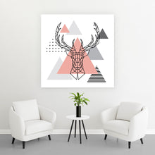 Lade das Bild in den Galerie-Viewer, Acrylglasbild Geometrischer Hirsch mit Dreiecken Quadrat