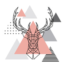 Lade das Bild in den Galerie-Viewer, Spannrahmenbild Geometrischer Hirsch mit Dreiecken Quadrat