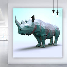 Lade das Bild in den Galerie-Viewer, Leinwandbild Geometrisches Nashorn Quadrat