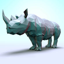 Lade das Bild in den Galerie-Viewer, Aluminiumbild Geometrisches Nashorn Quadrat