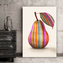 Lade das Bild in den Galerie-Viewer, Leinwandbild Gestreifte Birne Hochformat