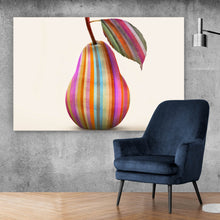 Lade das Bild in den Galerie-Viewer, Leinwandbild Gestreifte Birne Querformat