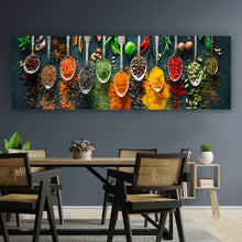 Lade das Bild in den Galerie-Viewer, Acrylglasbild Gewürzvielfalt auf Löffeln Panorama