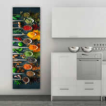 Lade das Bild in den Galerie-Viewer, Acrylglasbild Gewürzvielfalt auf Löffeln Panorama Hoch