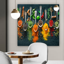 Lade das Bild in den Galerie-Viewer, Acrylglasbild Gewürzvielfalt auf Löffeln Quadrat