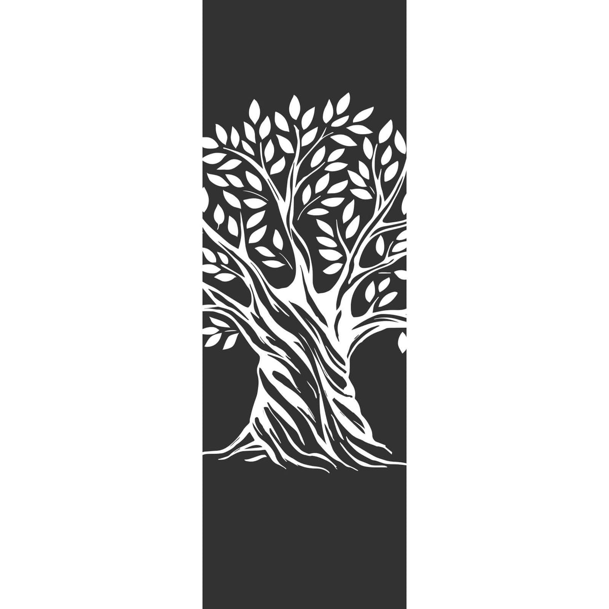 Aluminiumbild gebürstet Gezeichneter Olivenbaum im Panorama Hoch,  Aufhängefertig & Versandkostenfrei – Wandguru