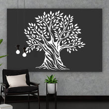 Lade das Bild in den Galerie-Viewer, Aluminiumbild gebürstet Gezeichneter Olivenbaum Querformat