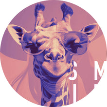 Lade das Bild in den Galerie-Viewer, Aluminiumbild Giraffe Smile Modern Art Kreis