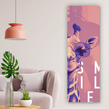 Lade das Bild in den Galerie-Viewer, Leinwandbild Giraffe Smile Modern Art Panorama Hoch