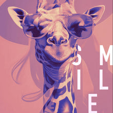 Lade das Bild in den Galerie-Viewer, Leinwandbild Giraffe Smile Modern Art Quadrat