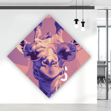 Lade das Bild in den Galerie-Viewer, Acrylglasbild Giraffe Smile Modern Art Raute