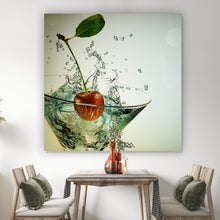Lade das Bild in den Galerie-Viewer, Poster Glas mit Kirsche Quadrat