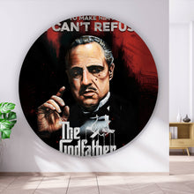 Lade das Bild in den Galerie-Viewer, Aluminiumbild gebürstet Godfather der Pate Portrait Kreis