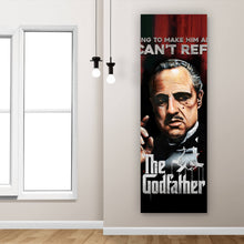 Lade das Bild in den Galerie-Viewer, Leinwandbild Godfather der Pate Portrait Panorama Hoch