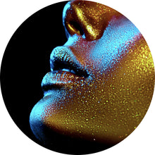 Lade das Bild in den Galerie-Viewer, Aluminiumbild gebürstet Golden Beauty Kreis