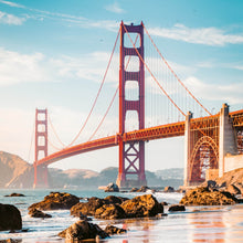 Lade das Bild in den Galerie-Viewer, Aluminiumbild gebürstet Golden Gate Bridge Quadrat