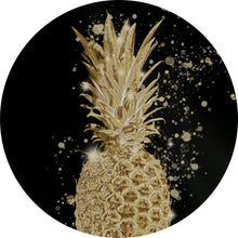 Lade das Bild in den Galerie-Viewer, Aluminiumbild gebürstet Goldene Ananas Digital Art Kreis