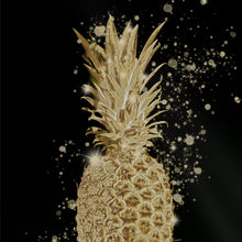 Lade das Bild in den Galerie-Viewer, Spannrahmenbild Goldene Ananas Digital Art Quadrat