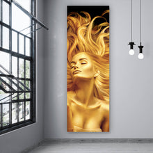 Lade das Bild in den Galerie-Viewer, Acrylglasbild Goldene Frau No.1 Panorama Hoch