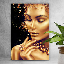 Lade das Bild in den Galerie-Viewer, Acrylglasbild Goldene Lippen No.5 Hochformat