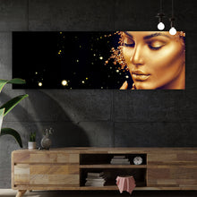 Lade das Bild in den Galerie-Viewer, Acrylglasbild Goldene Lippen No.5 Panorama
