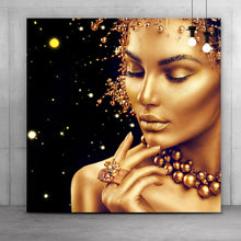Lade das Bild in den Galerie-Viewer, Poster Goldene Lippen No.5 Quadrat