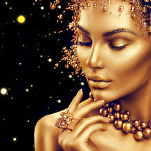 Lade das Bild in den Galerie-Viewer, Spannrahmenbild Goldene Lippen No.5 Quadrat