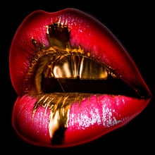 Lade das Bild in den Galerie-Viewer, Poster Goldene Lippen No. 2 Quadrat